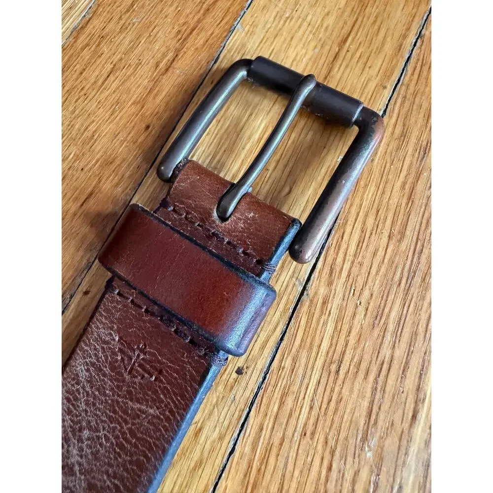 DOCKERS Distressed Brown Leather Belt Mens sz 36